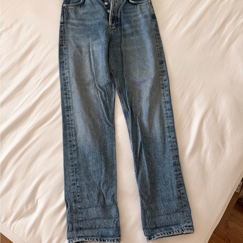Agolde Light Blue 90’s Straight Leg Jeans (Size 23)